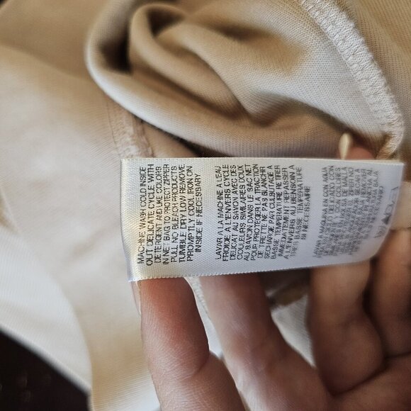 Vintage Y2K 90's Juicy Couture Tan Velvet Velour Jumpsuit Hoodie SWEATER ONLY S - Picture 9 of 12